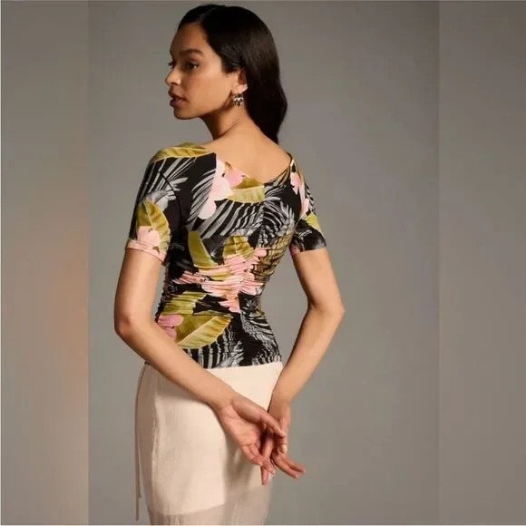 Favorite Daughter NWT The Bad Decisions Ruched Top in Hawaiian Clay Size Small - Picture 3 of 10